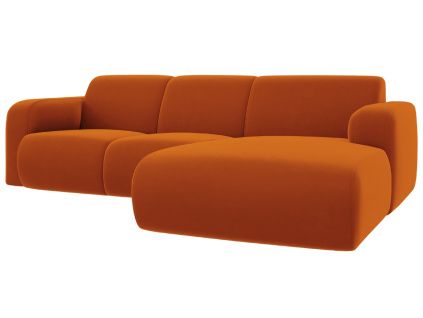 Sametová rohová pohovka Lola 250 cm, pravá