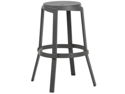 Šedá plastová zahradní barová židle Stack Maxi 76,5 cm