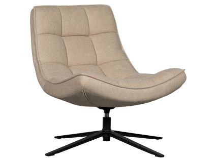 Béžové čalouněné otočné lounge křeslo Madi
