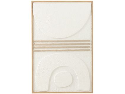 Bílý abstraktní obraz J-line Bunky 120 x 80 cm