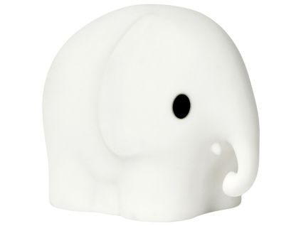 Bílá plastová dětská LED lampa Mr. Maria Elephant 18 cm