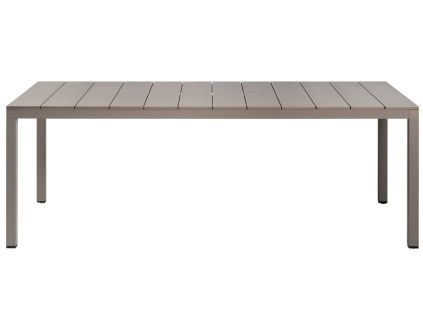 Šedohnědý hliníkový jídelní zahradní stůl Rio 210 x 85 cm