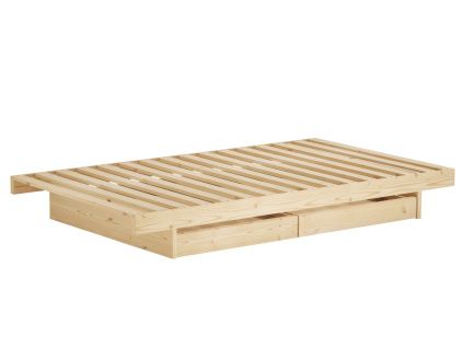 Dřevěná postel Kanso 90 x 200 cm s úložným prostorem