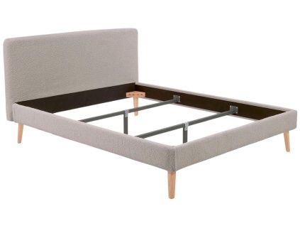Světle šedý bouclé potah na postel Kave Home Dyla 160 x 200 cm