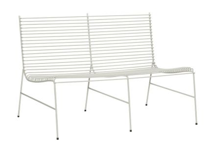 Světle šedá kovová zahradní lavice Hübsch String 122 cm