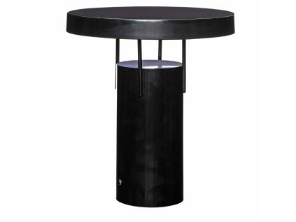 Černá kovová nabíjecí stolní LED lampa Hübsch BringMe
