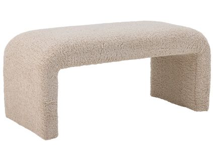 Béžová bouclé lavice Bobbie 100 cm