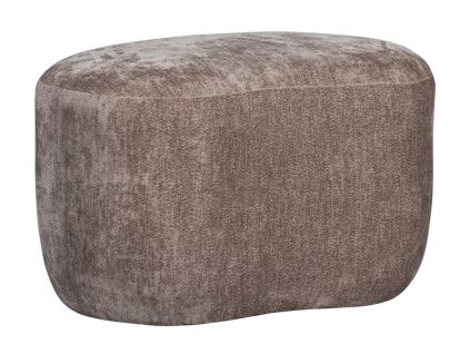 Hnědošedý čalouněný taburet Popule 46 cm