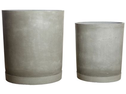 Set dvou betonových zahradních květináčů Hook 40/50 cm