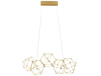 Zlaté kovové závěsné LED světlo Nova Luce Nebula 84 cm