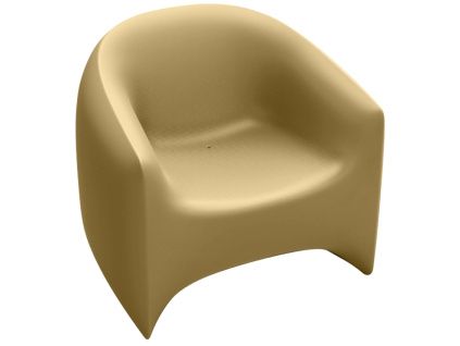 Matně béžové plastové zahradní lounge křeslo BLOW