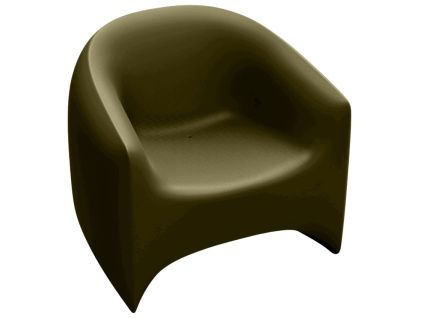 Matně khaki zelené plastové zahradní lounge křeslo BLOW