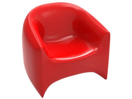 Červené plastové zahradní lounge křeslo BLOW