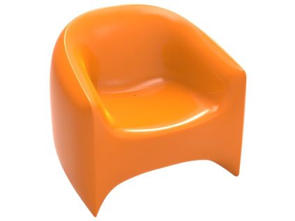 Oranžové plastové zahradní lounge křeslo BLOW