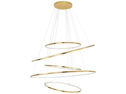 Zlaté kovové závěsné LED světlo Nova Luce Nudos 120 cm