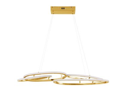 Zlaté kovové závěsné LED světlo Nova Luce Nudos 90 cm