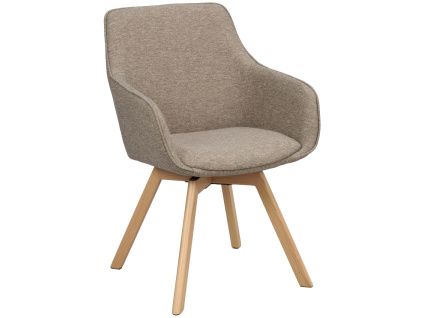Tmavě béžová otočná jídelní židle ROWICO ALISON s přírodní podnoží