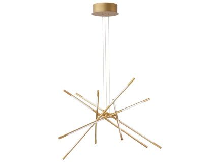 Zlaté kovové závěsné LED světlo Nova Luce Raccio 85 cm