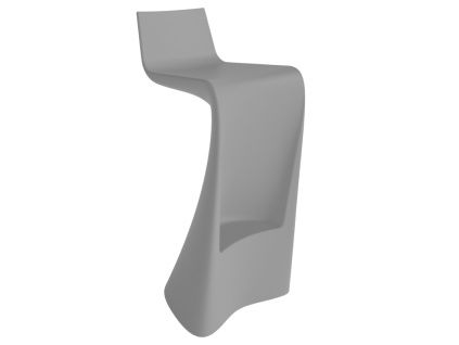 Matně šedá plastová barová židle WING 72 cm