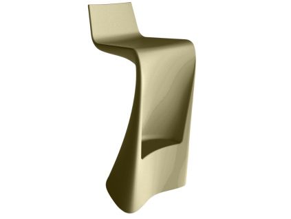 Matně khaki zelená plastová barová židle WING 72 cm