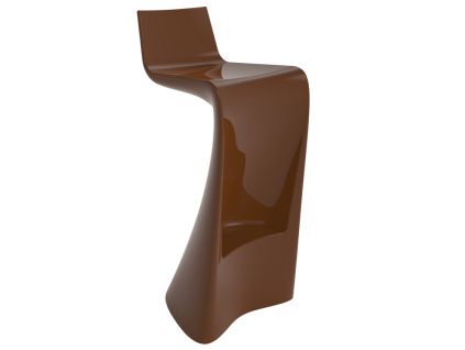 Hnědá plastová barová židle WING 72 cm