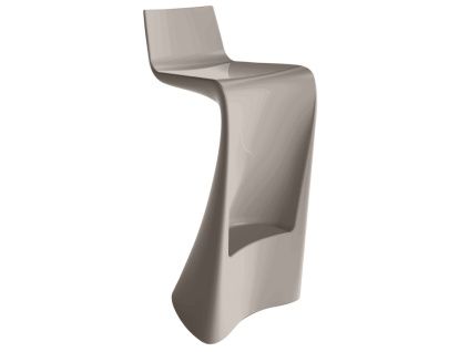 Šedo hnědá plastová barová židle WING 72 cm