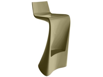 Khaki zelená plastová barová židle WING 72 cm