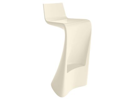 Světle béžová plastová barová židle WING 72 cm