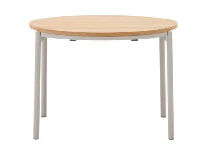 Dubový rozkládací jídelní stůl Kave Home Montuiri 90-170 x 90 cm s šedou podnoží