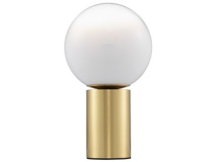 Bílo-zlatá skleněná stolní lampa Nova Luce Vita