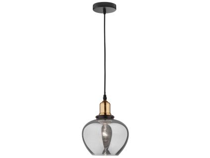 Kouřově šedé skleněné závěsné světlo Nova Luce Cedro 18 cm