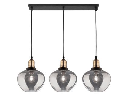 Kouřově šedé skleněné závěsné světlo Nova Luce Cedro 80 cm