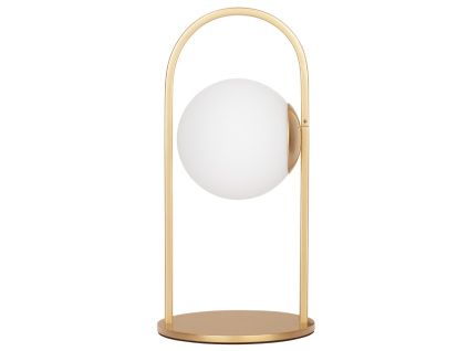Bílo-zlatá skleněná stolní LED lampa Nova Luce Hook