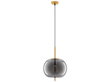 Kouřově šedé skleněné závěsné světlo Nova Luce Lato 30 cm