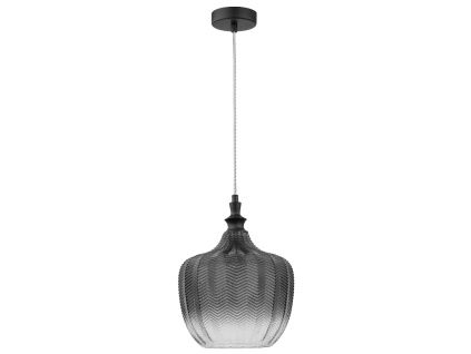 Kouřově šedé skleněné závěsné světlo Nova Luce Loni 24 cm