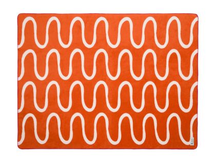 Béžovo-červený pléd Swirl 200 x 150 cm