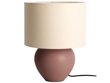 Červenohnědá keramická stolní lampa Taper
