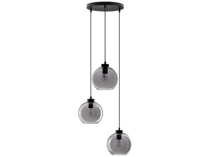 Kouřově šedé skleněné závěsné světlo Nova Luce Palmer 30 cm