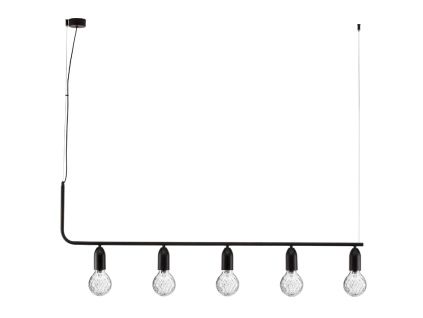 Černé kovové závěsné světlo Nova Luce Veda 128 cm