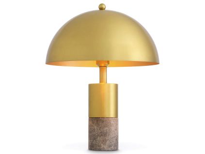 Zlatá kovová stolní lampa Eichholtz Gaio s mramorovou podstavou