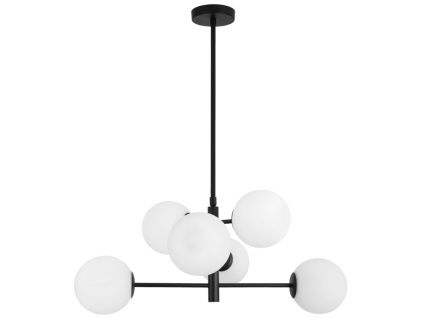 Černobílé skleněné závěsné světlo Nova Luce Impero 70 cm