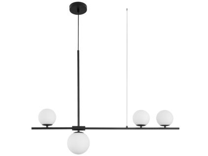 Černobílé skleněné závěsné světlo Nova Luce Impero 100 cm
