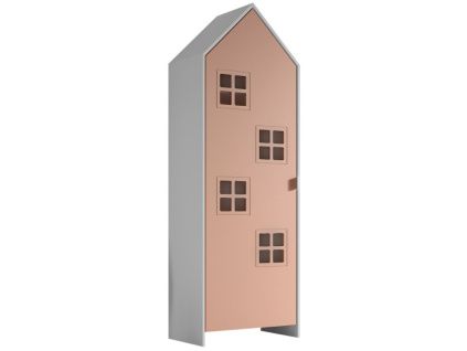 Lososově růžová lakovaná šatní skříň Vipack Casami 171,5 x 57,6 cm