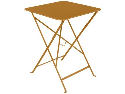 Hnědý kovový skládací stůl Fermob Bistro 57 x 57 cm