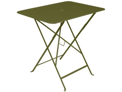 Zelený kovový skládací stůl Fermob Bistro 57 x 77 cm - odstín pesto
