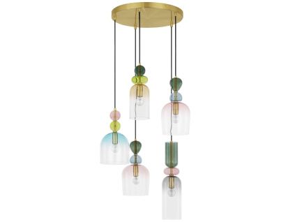 Barevné skleněné závěsné světlo Nova Luce Murano 51,7 cm