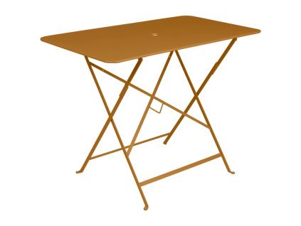 Hnědý kovový skládací stůl Fermob Bistro 97 x 57 cm