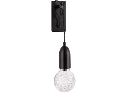 Černé kovové nástěnné světlo Nova Luce Veda