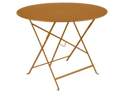 Hnědý kovový skládací stůl Fermob Bistro Ø 96 cm