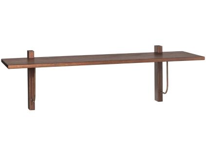 Hnědá dubová nástěnná police AUDO CORBEL 100 x 45 cm